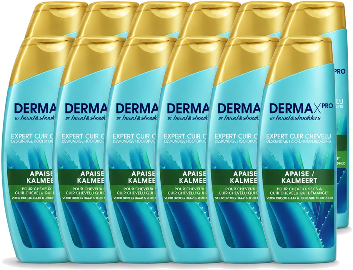 12 x Head & Shoulders - Shampoo - DermaXpro - Kalmeert - 225ml - Voordeelverpakking - 12 stuks