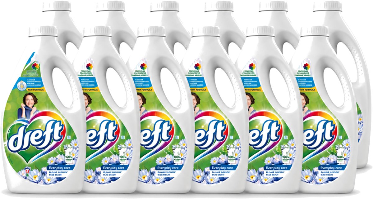 12 x Dreft – Vloeibaar Wasmiddel – Blue Dream – 32 Wasbeurten - Voordeelverpakking - 12 stuks