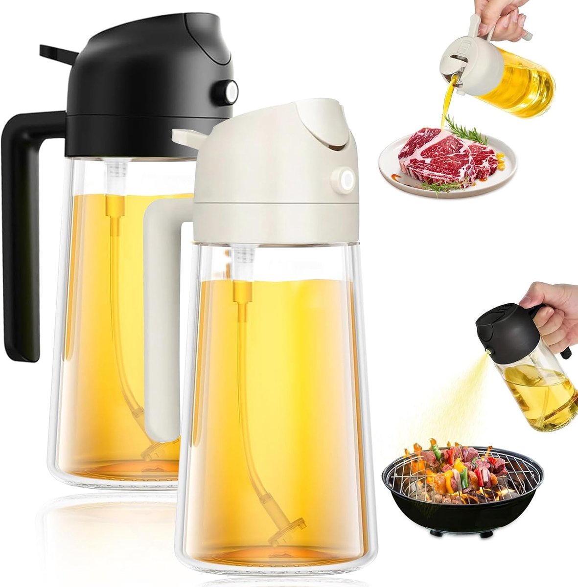 2-in-1, verstuiver, 470 ml, 2 stuks, wit + zwart