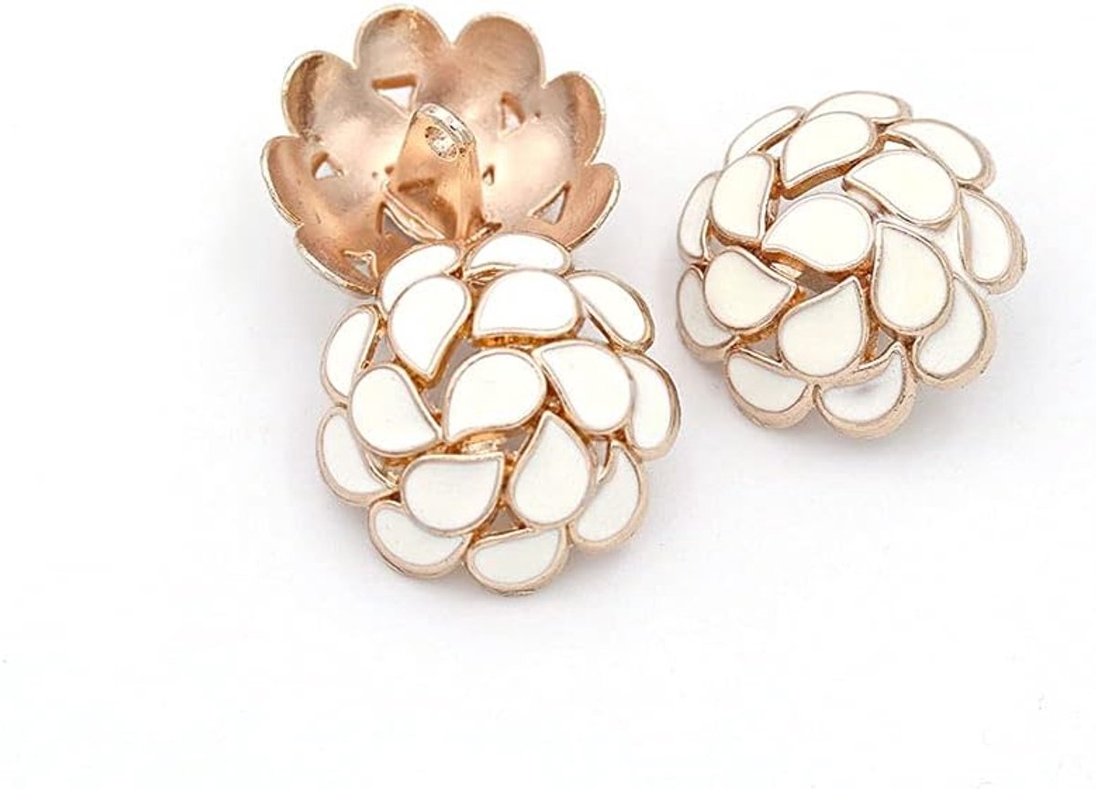 5 stuks bloempatroon metalen ronde knoop vintage knoop voor het naaien van kleding jassen decoratie