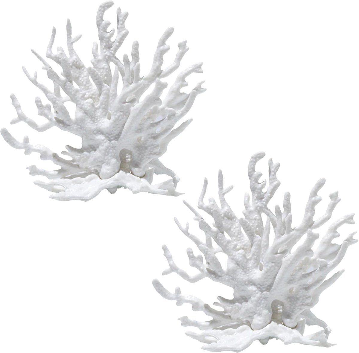 SnelShoppen - 2 Stuks Kunstmatige Koraaldecoratie, Design Riff Ornament, Hars Mini Koraal Planten voor Aquarium, Onderwater Landschap, Schuilplaats vo