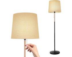 TLGREEN Staande Lamp - Vloerlamp meTLGREEN Staande Lamp - Vloerlamp met Linnen Kap - 170cm - zonder gloeilamp - voor Woonkamer Slaapkamer Studeerkamer Kantoort Linnen Kap - 170cm - zonder gloeilamp - voor Woonkamer Slaapkamer Studeerkamer Kantoor