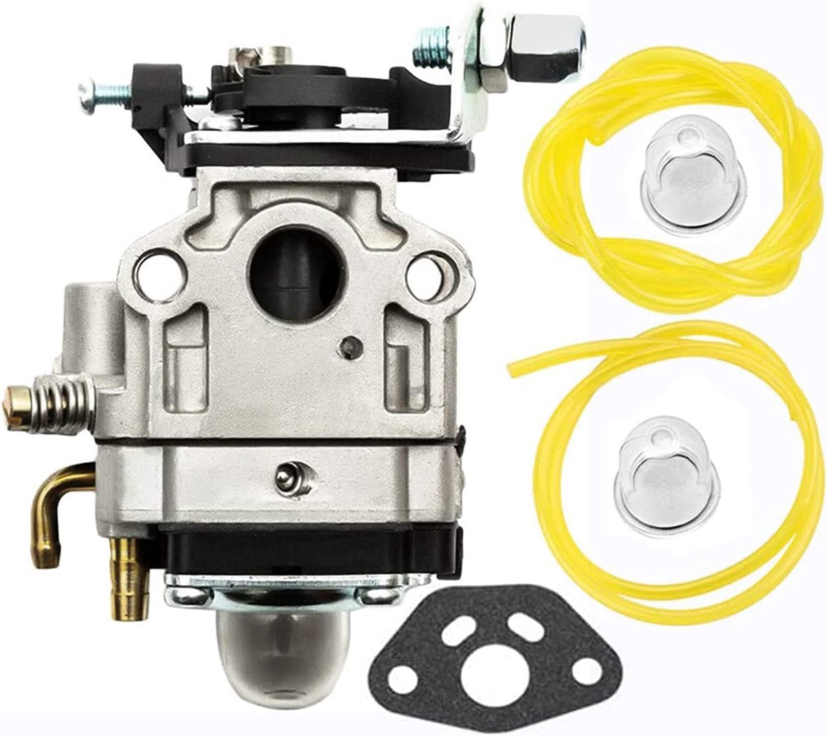 SnelShoppen - Carburetor Brush Cutter 22cc 26cc 33cc 34cc 36cc - 11mm Carburetor Kit met Seal en Hose voor 2-Takt Trimmer en Chainsaw