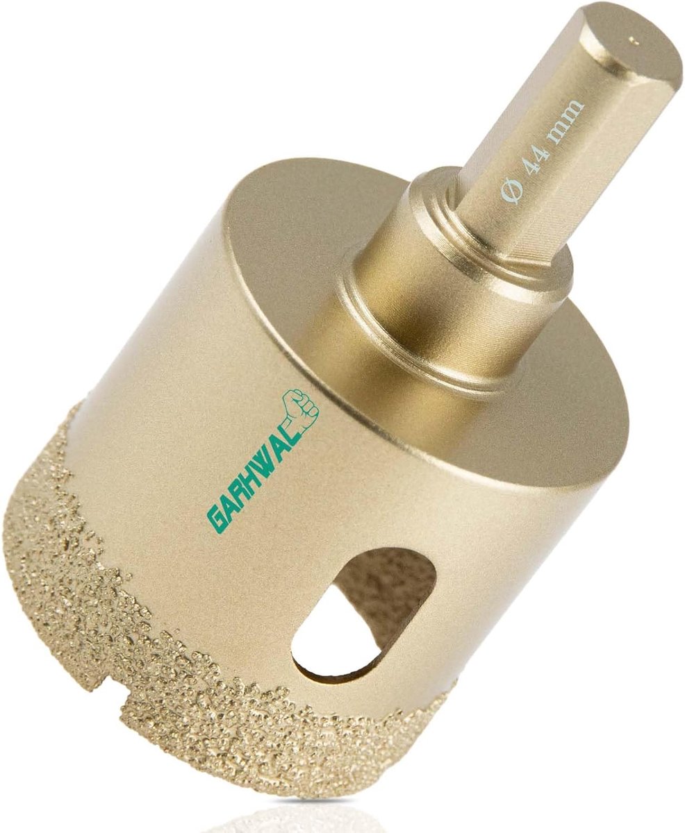 Tile Drill Diamond Drill Bit Diamond Hole Saw Diameter 44 mm with 3-Flat Shank, Diamond Drill Bit for Hard Tiles - ShopVlot