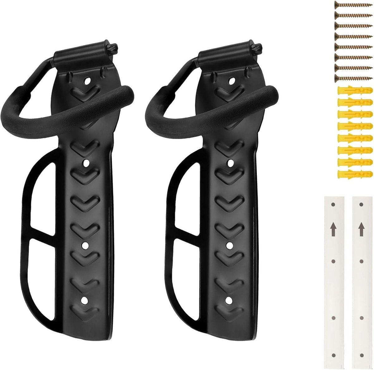 Pack of 2 40 kg Load Capacity Carbon Steel Bicycle Wall Mount Universal Bicycle Holder for All Types of Bikes - ShopVlot