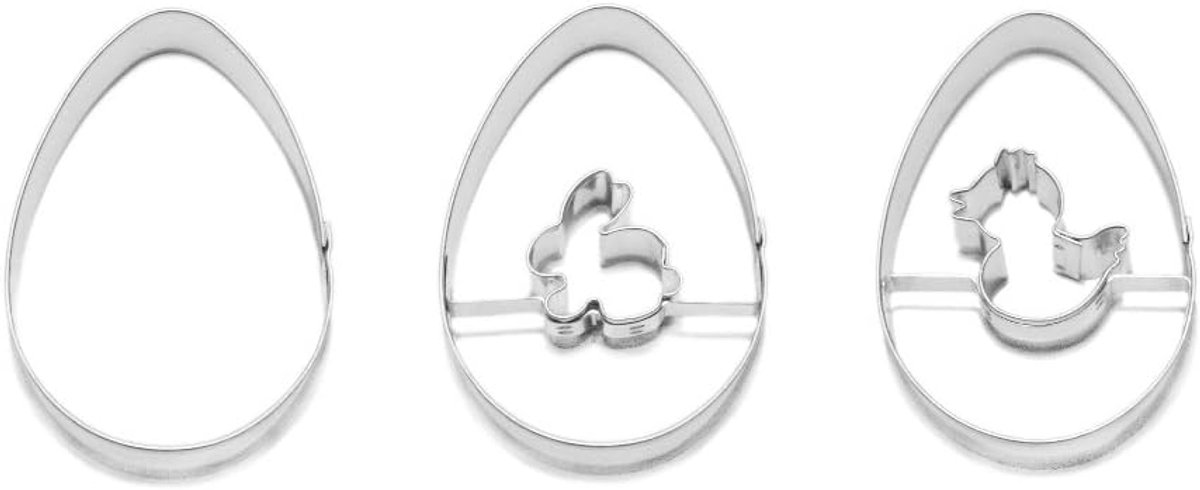 egg/with hare/with chick/bottom/set of 3 Easter cookie cutters - ShopVlot