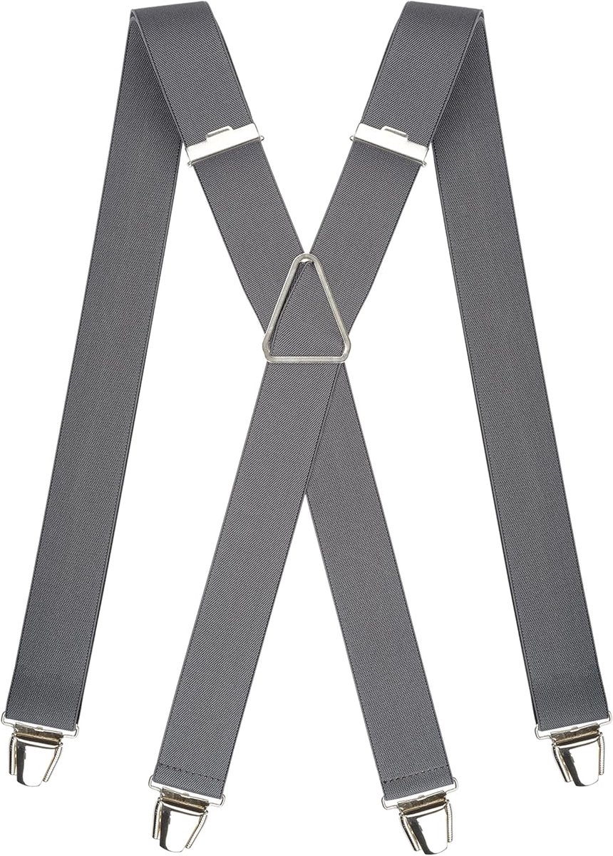 Pierrot Mens Suspenders with Very Strong Clips - One Size Adjustable and Elastic Suspenders - ShopVlot