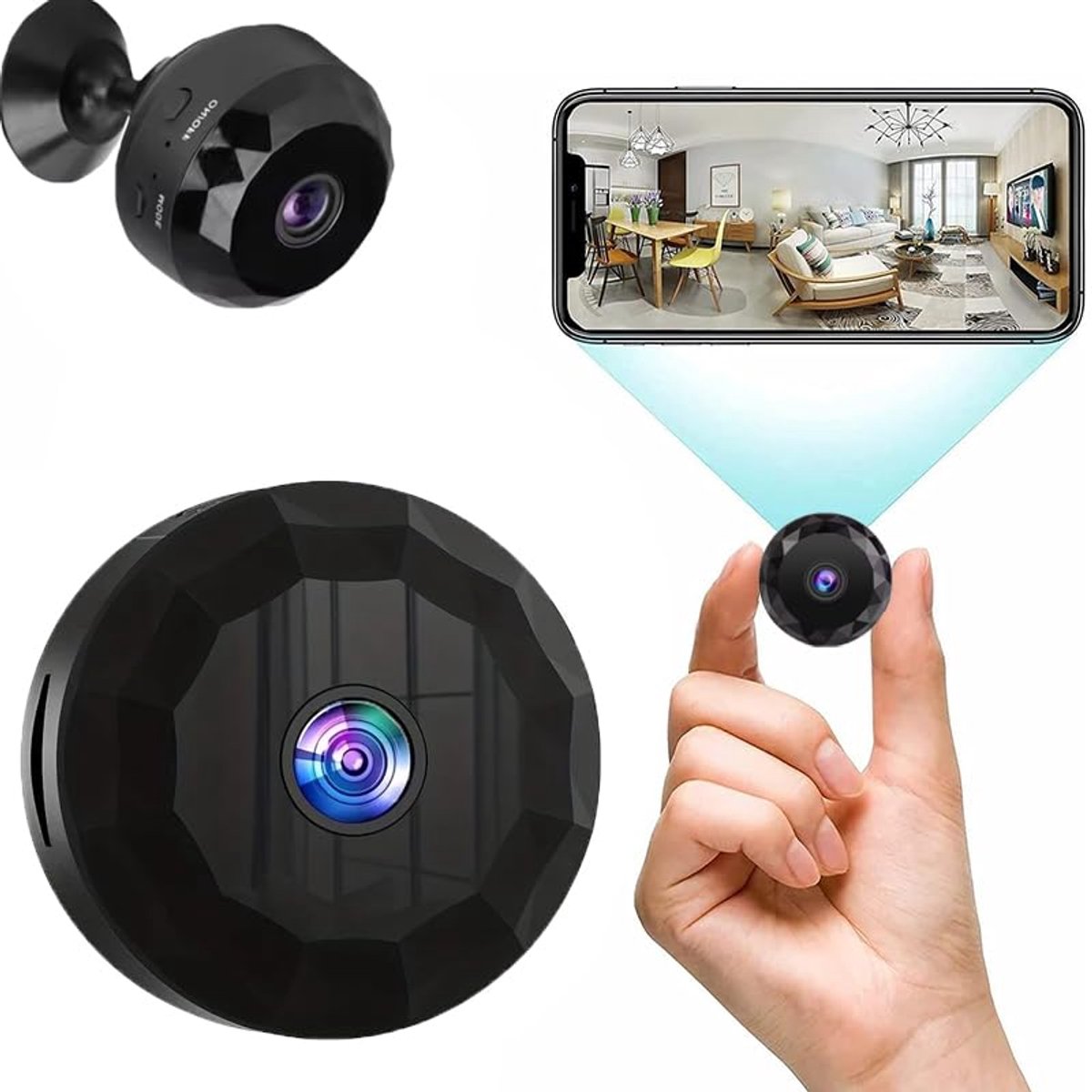 WiFi Bewakingscamera 1080P HD - Mini Camera - Lange Standby-Autonomie - Voor Veiligheid Thuis - ShopVlot