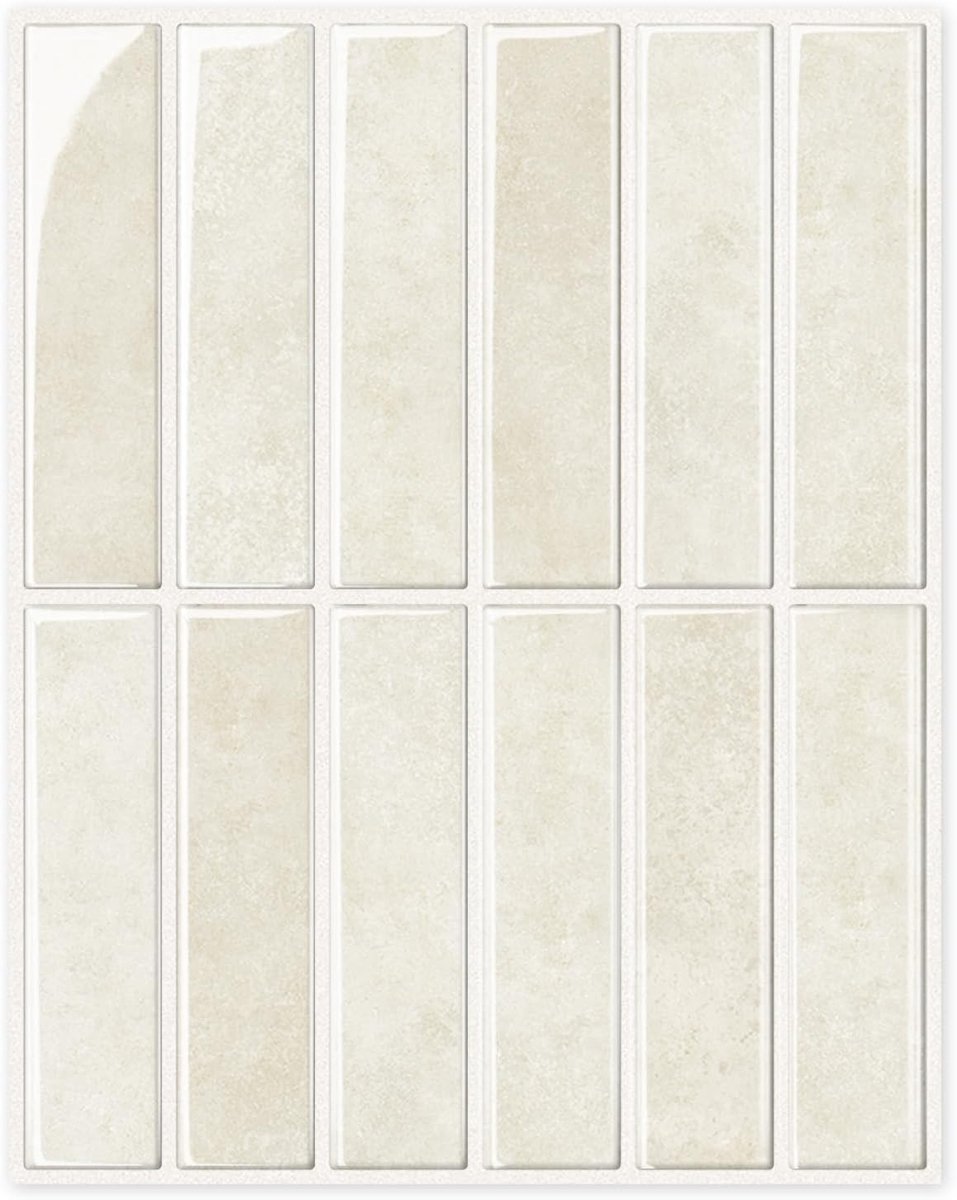 23 x 29 cm x 10 stuks, crèmewitte vinyl spatbeschermingstegels, aftrek- en opplaktegels, zelfklevende wandtegelstickers, plaktegels voor keuken- en badkamerwanden