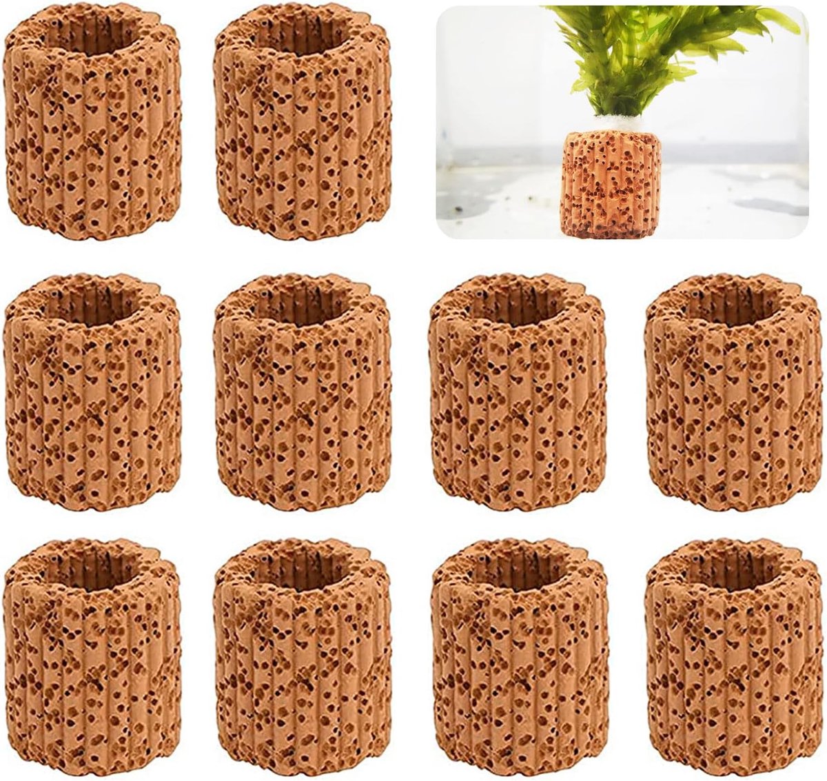 10 Stuk Waterplant Vaste Keramische, Waterplanten Aquarium Keramische, Waterplant Vaste Ringen, Accessoires voor Waterplanten, Waterflora Landschapsbouw, voor Aquarium
