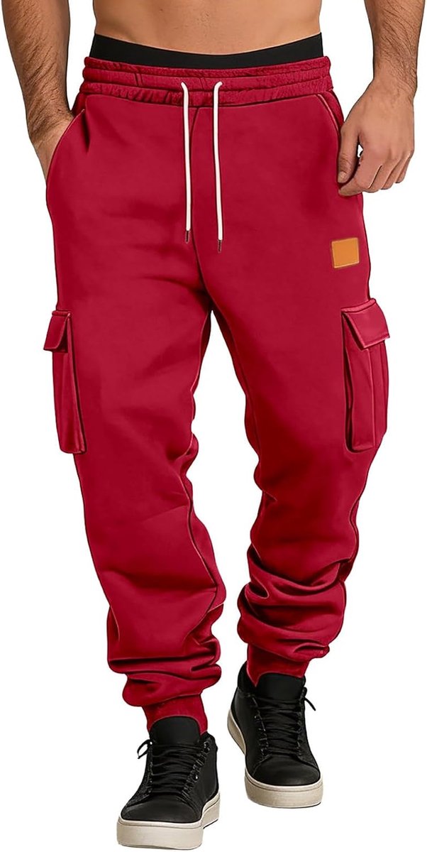 Herenbroek, chino, cargo, joggen, recht, breed, casual, grote maat, zakken met ritssluiting, zacht, ademend, werk, casual, lente, elegant, A97