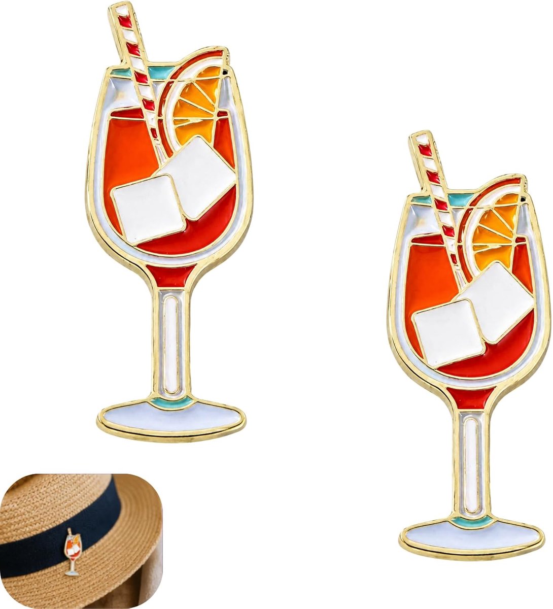 Broches, cartoon-emaille spelden met wijnglazen, veelzijdige mode-accessoires