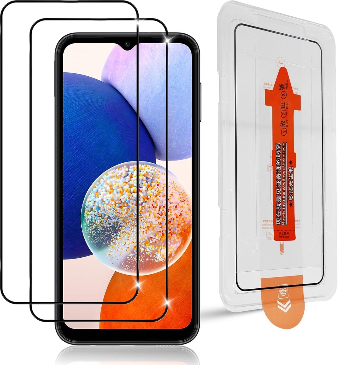 Pantserglas voor Samsung Galaxy A14 5G, 2 stuks