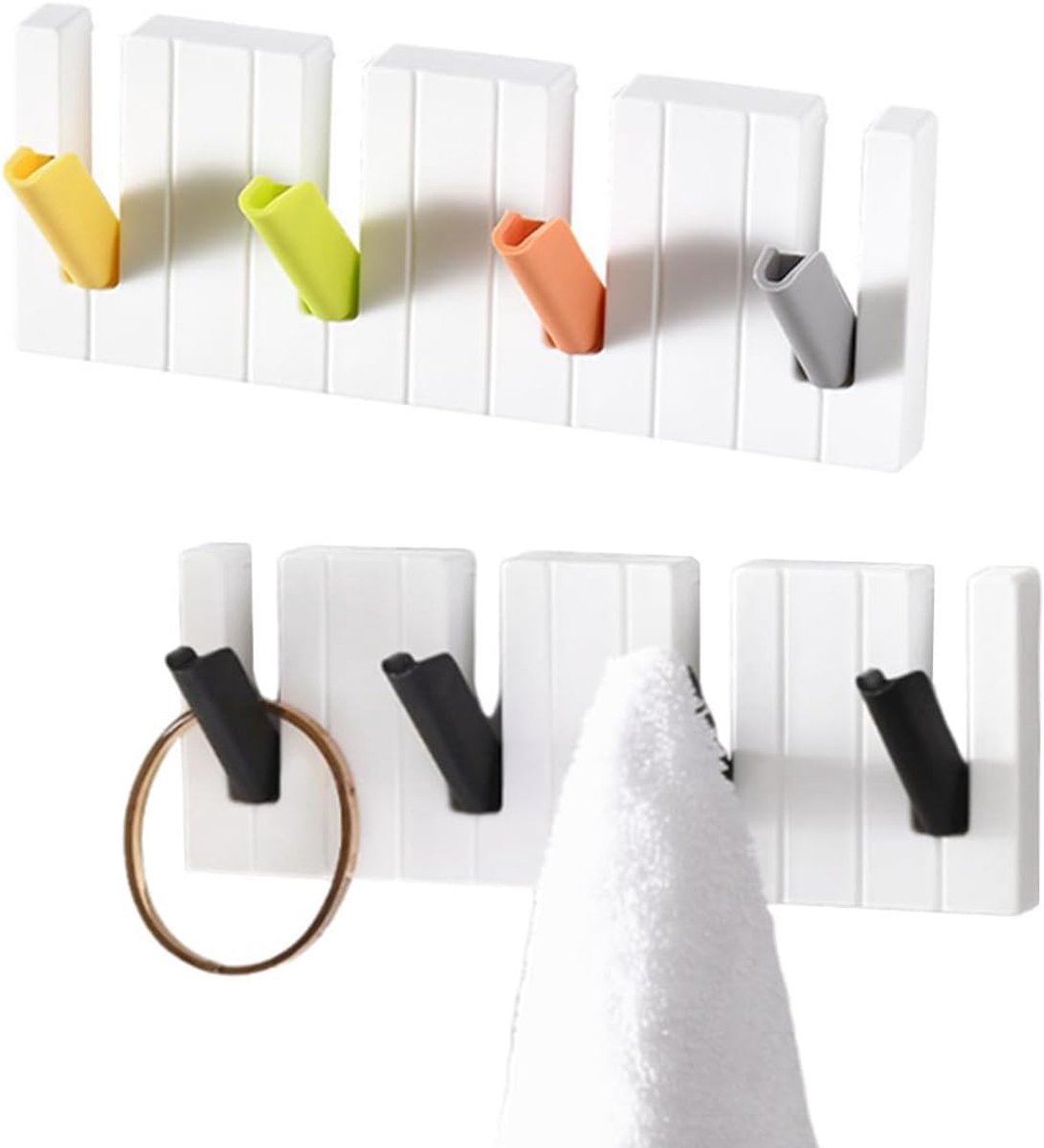 Dailygoods- Jassenhaak 5 Haakjes - Wandhaak Zwart - Wandhaak Hout - Multifunctionele Haak - Opvouwbaar - Max. Draagvermogen 5 kg