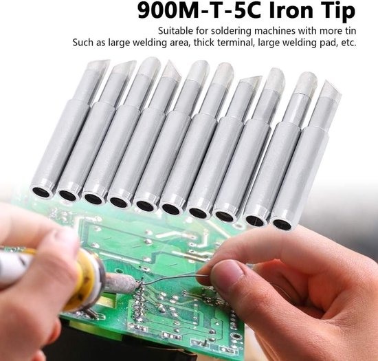Soldering Tips 900M-T-5C, Loodvrije Solderen Set van 10 Stukken voor Soldering Machines en Elektronica — afbeelding 4