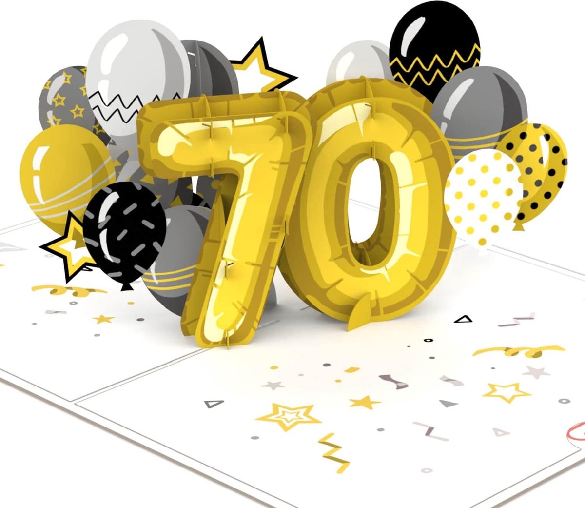 papercrush Pop-up Card 70th Birthday - 3D Birthday Card with 70 for Woman and Husband, Greeting Card or Greeting Card - ShopVlot