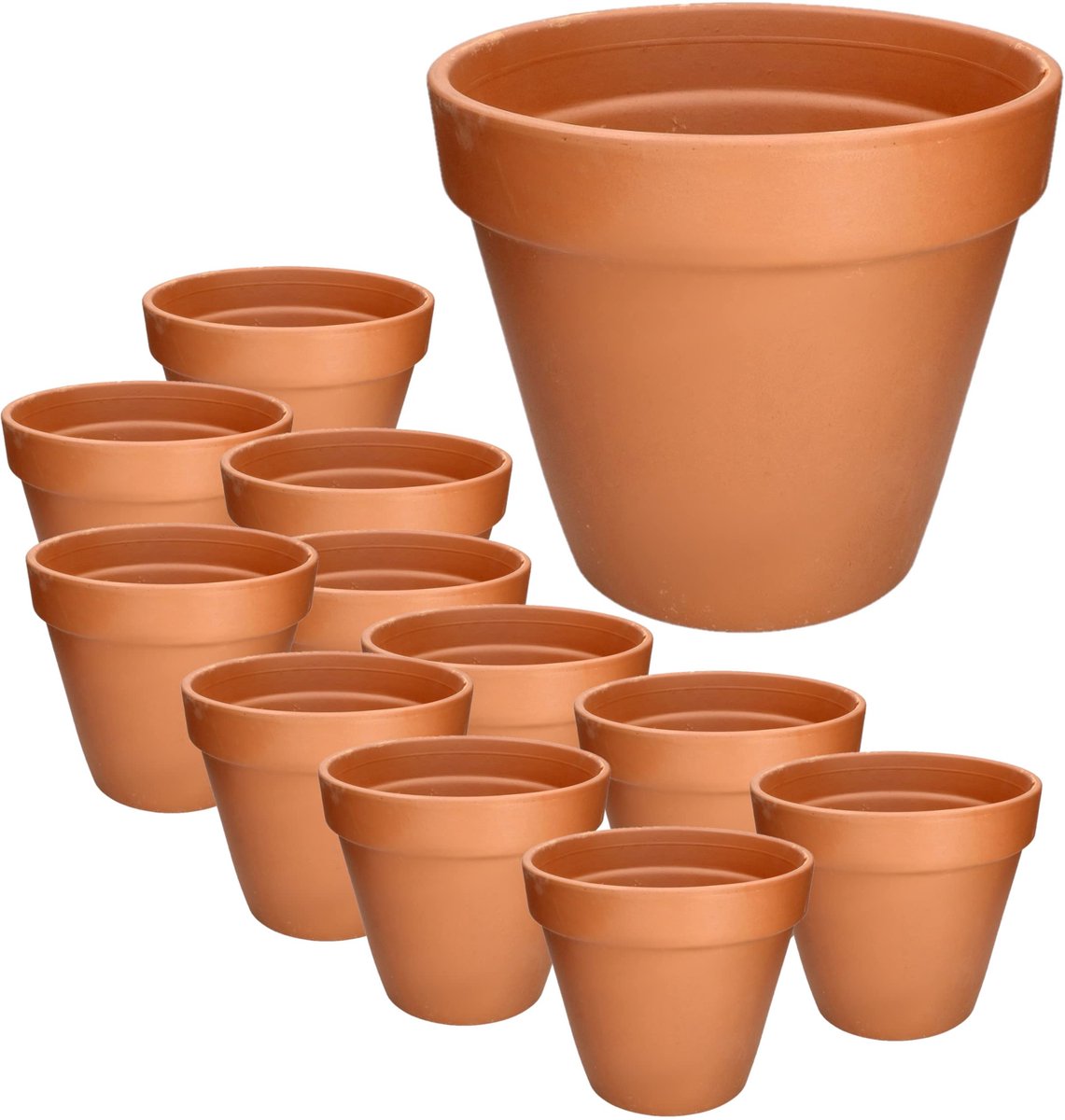KOTARBAU® Terracotta Bloempot Ø 7 cm - Terracotta Plantenpot met Afvoergat 12 unidades Bloempot - Ongeglazuurde Keramiek - 6 cm hoog - Terracotta