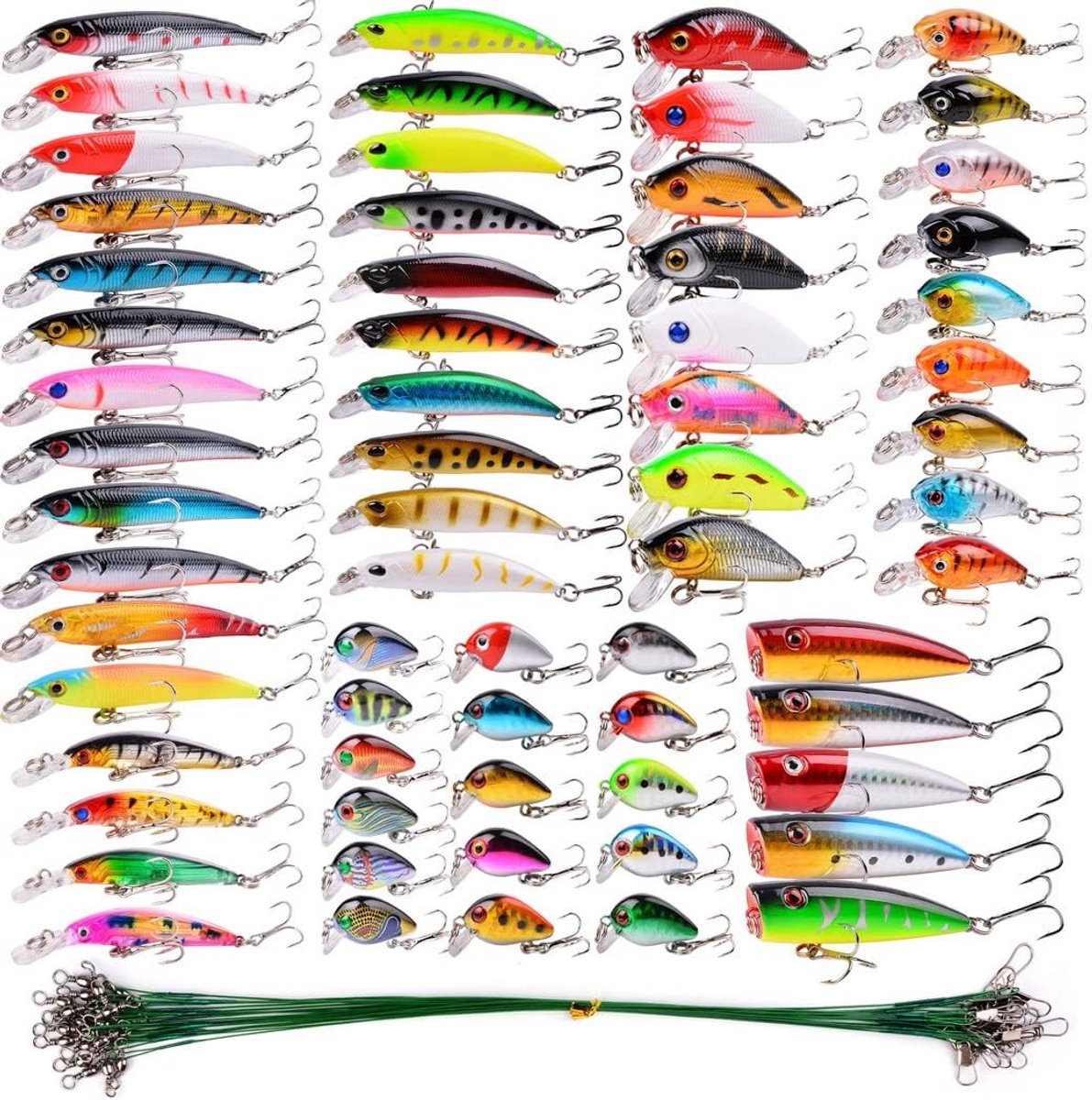 Visaasset, gemengd, inclusief Elritze Popper zoutwater, zoetwater, forel, baars, zalm