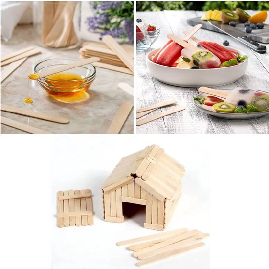 Spatels voor ontharing, gezicht, houten spatel, waxing-applicator, kleine houten stokjes voor ontharing of houthandwerk, 88 x 5 mm — afbeelding 4