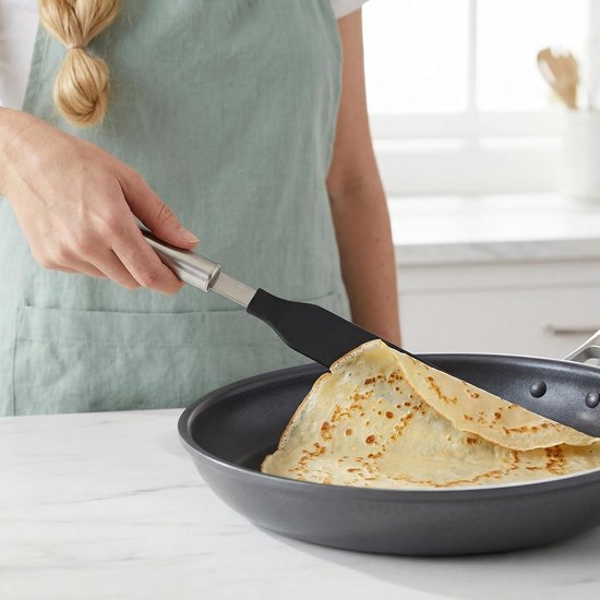 Spatel van roestvrij staal en kunststof, 34,2 cm, spatel voor pannenkoekenmaker en antiaanbakpannen, spatel, voor voorzichtig draaien en vouwen, vaatwasserbestendig — afbeelding 4