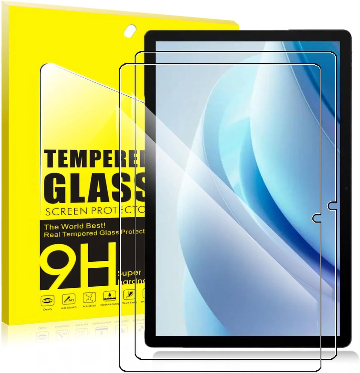 Displaybeschermfolie van gehard glas voor Whitedeer A10PRO 10 inch tablet, hardheid 9H, krasbestendig, oliebestendig en vingerafdrukbestendig, zonder luchtbellen, eenvoudige installatie, 2