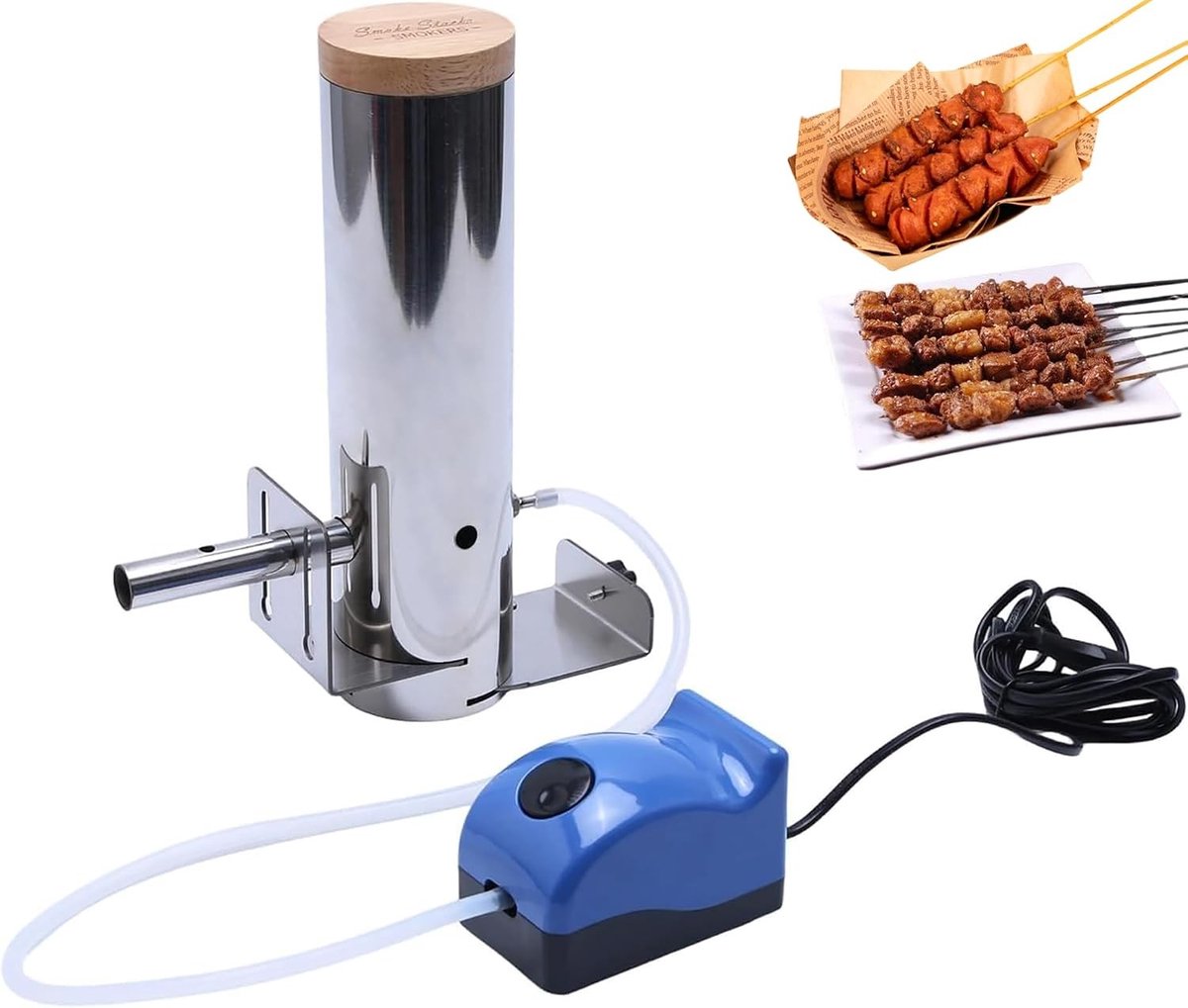 Rookgenerator - Zilver - 21 x 7,5 x 28,5 cm - Roestvrij Staal met Instelbare Rookintensiteit - Voor BBQ, Vlees, Vis, Kaas