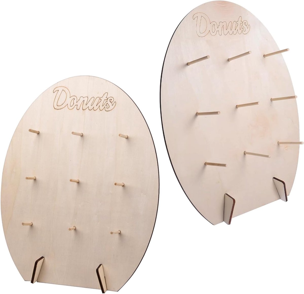 Donut Stand 2pcs 9 Donut Wall Stand Display - Houten Donuts Bord - Stevig en Duurzaam - Perfect voor Feestjes - ShopVlot