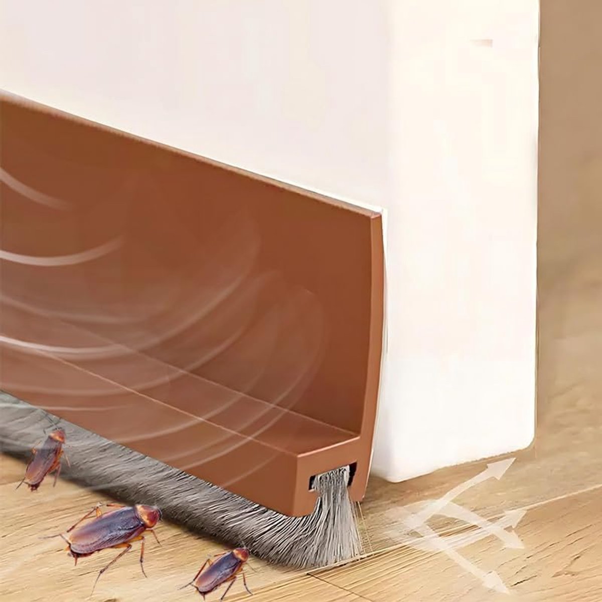 SnelShoppen - Tochtstopper voor Deuren Borstel, Zelfklevende Deurafdichting, Bruine Deurborstel 100 cm, Energiezuinig en Comfortabel, Afdichtingstape