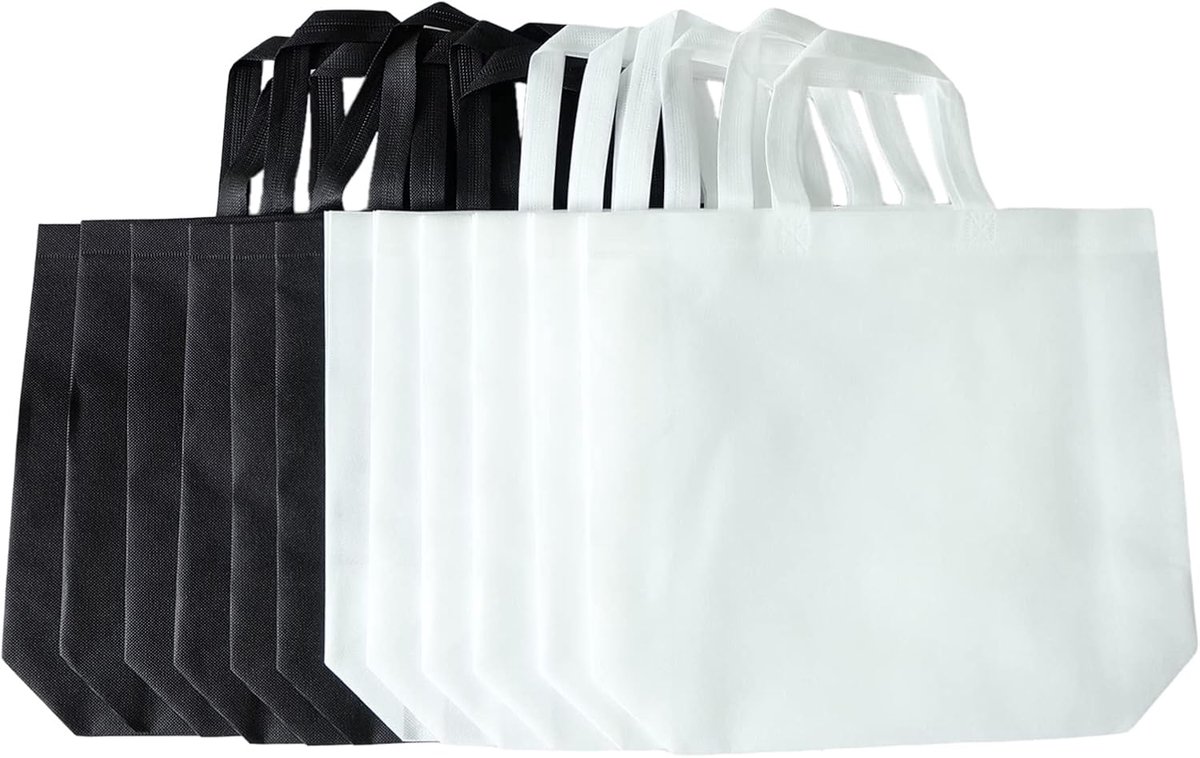 Herbruikbare boodschappentas 12 stuks - groot - eco-vriendelijk - ideaal voor boodschappen - ShopVlot