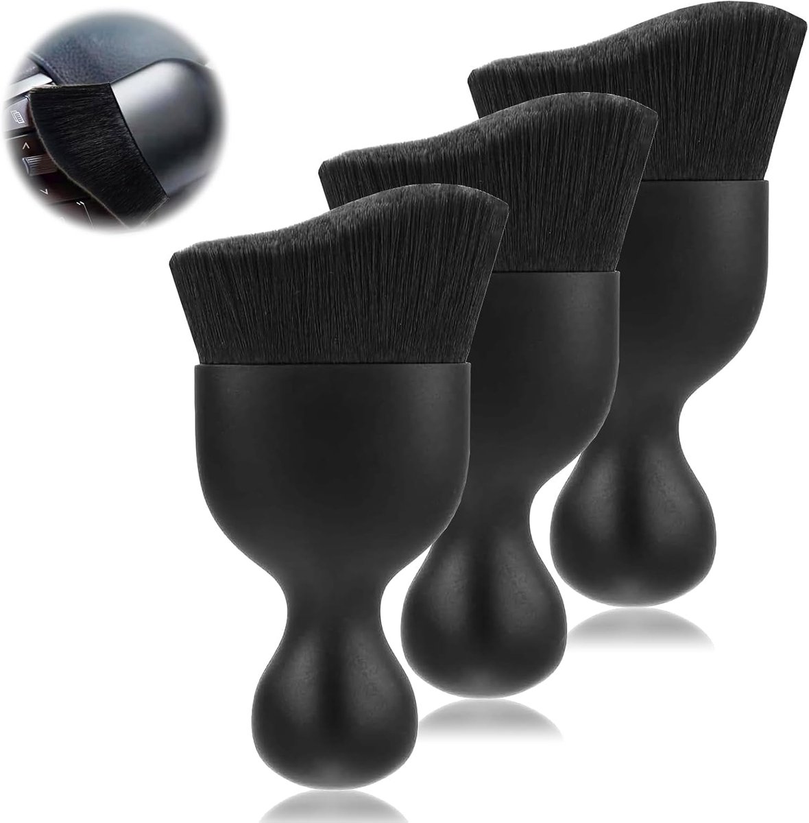 SnelShoppen - 3 Pack Premium Auto Detailing Borstel Set - Zachte Borstels voor Binnenreiniging, Geen Krassen, Stofverwijderaar voor Dashboard, Ventila
