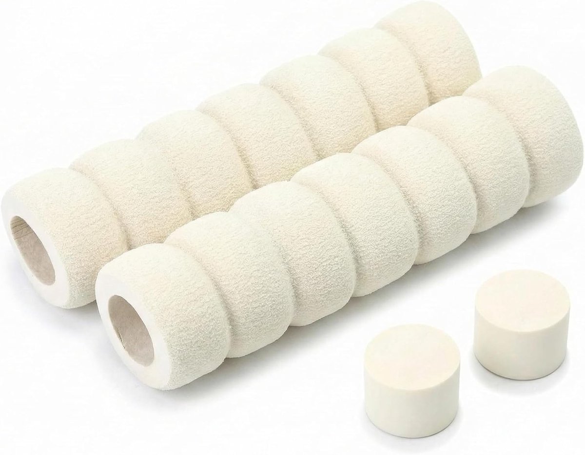 SnelShoppen - 2 Pack Deurklink Bumper, Deurgreep Bescherming, Schuim Handgreep Covers voor Wand en Meubel Bescherming (Beige)
