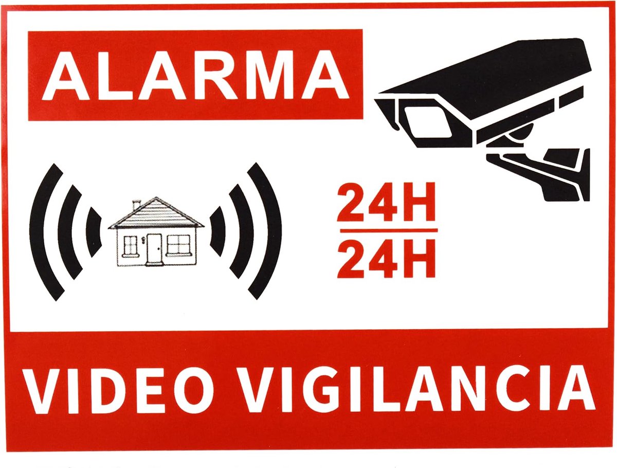 10 Stks Video Surveillance Sticker Teken voor Thuis - Business Camera Alarmsysteem Stickers 8*6CM