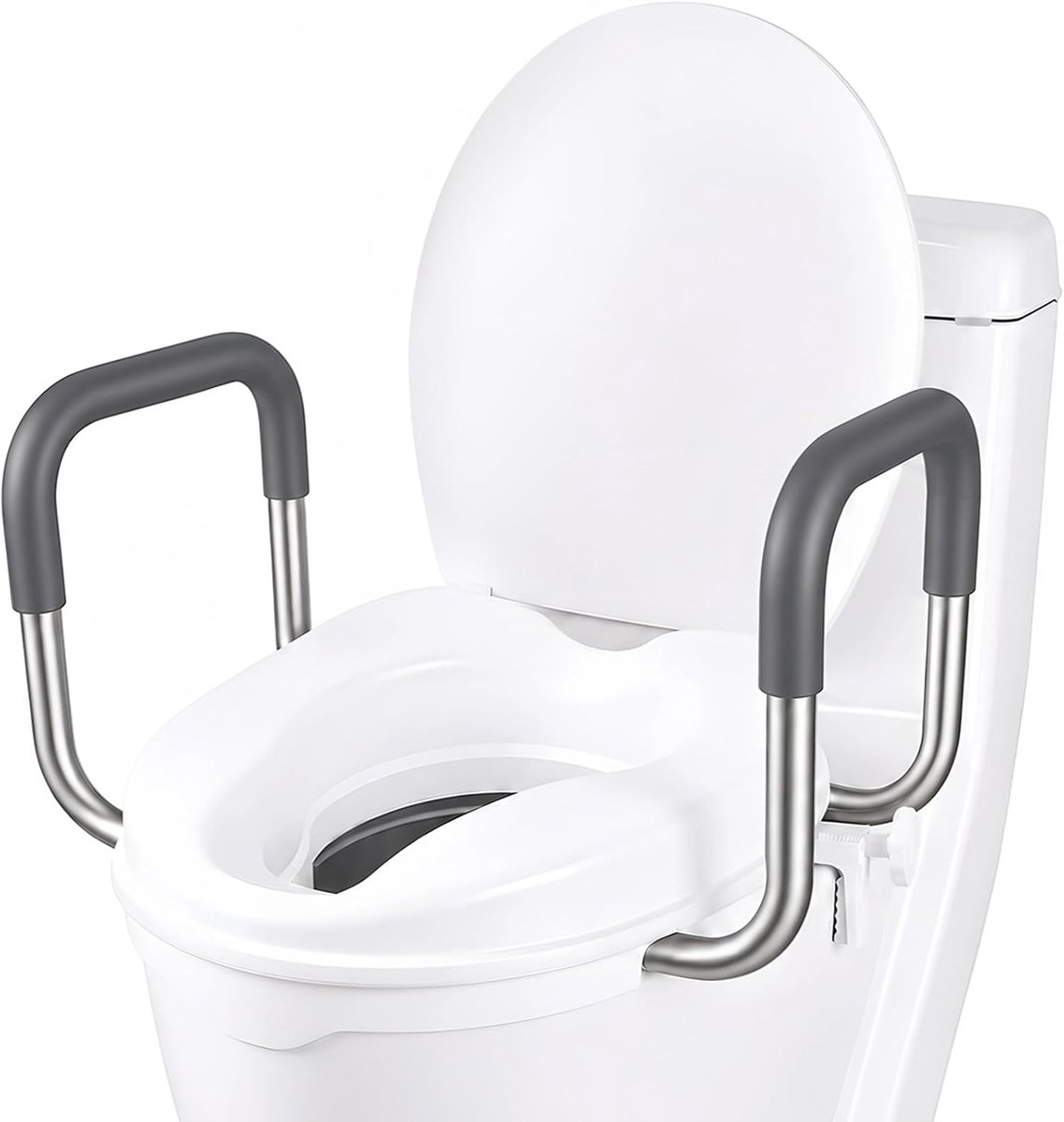 Toiletverhoging voor volwassenen, 10 cm, toiletverhoging met armleuningen