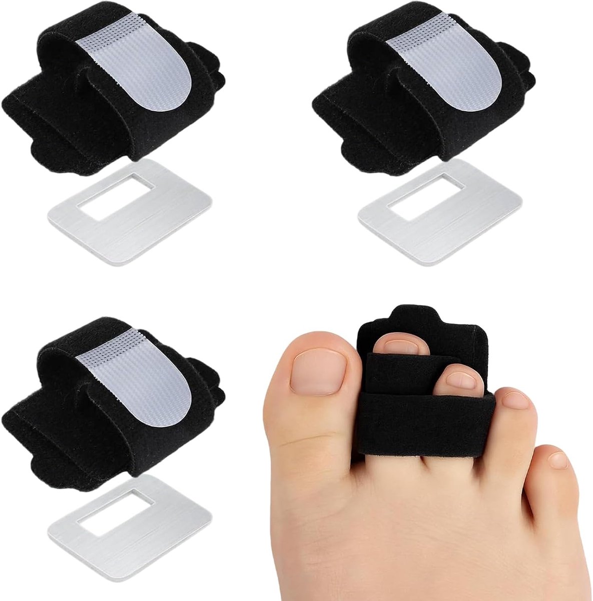 3 stuks, hamerteenkussen, verstelbare teenbandage