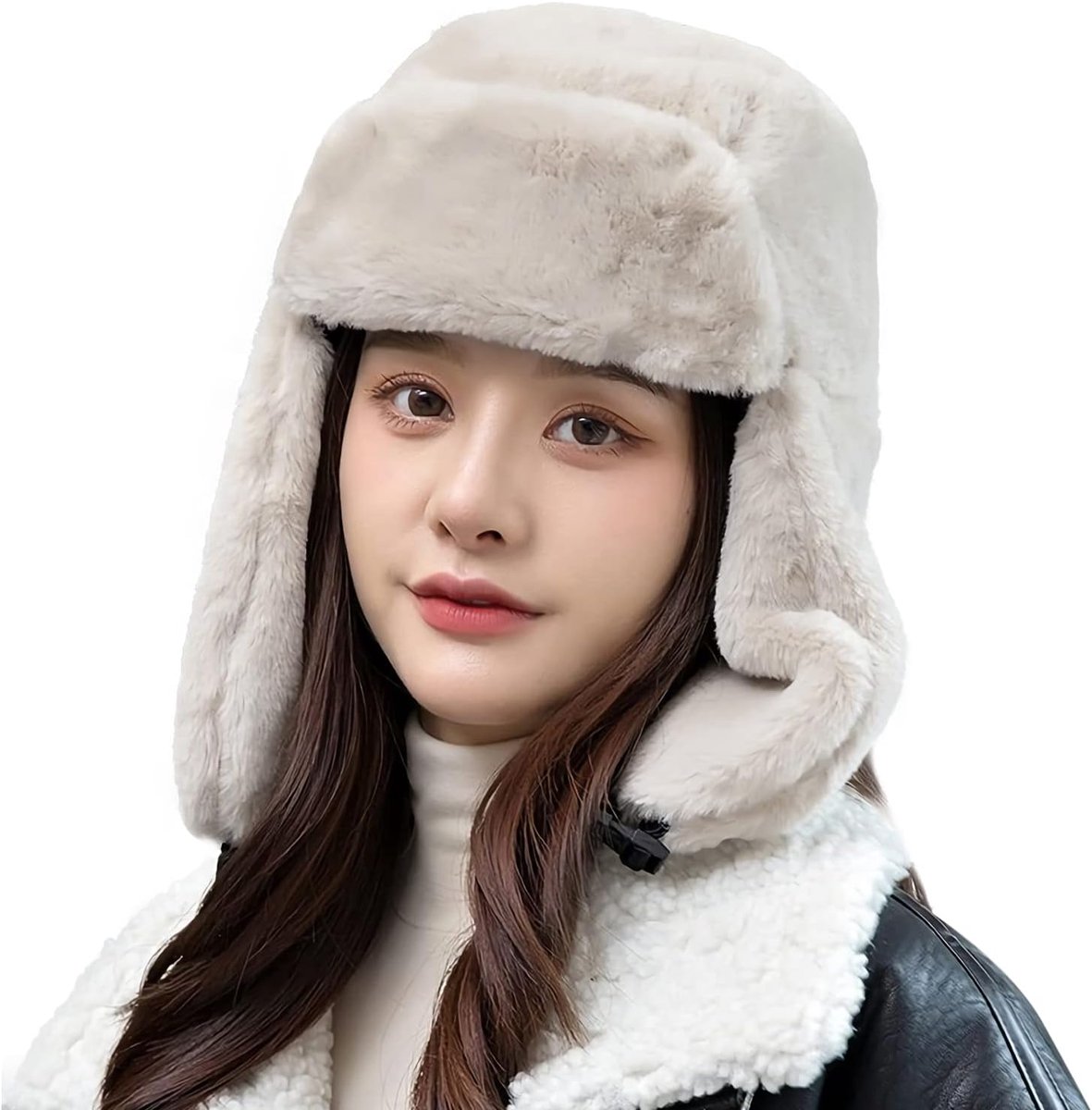 Vliegeniersmuts voor dames, winterhoed, warme wintermuts, pluche kunstbontmuts, winddicht, skimuts met oorkleppen, trapper hoed, zachte Russische muts, dikke pilotenmuts, Russische hoed, outdoor