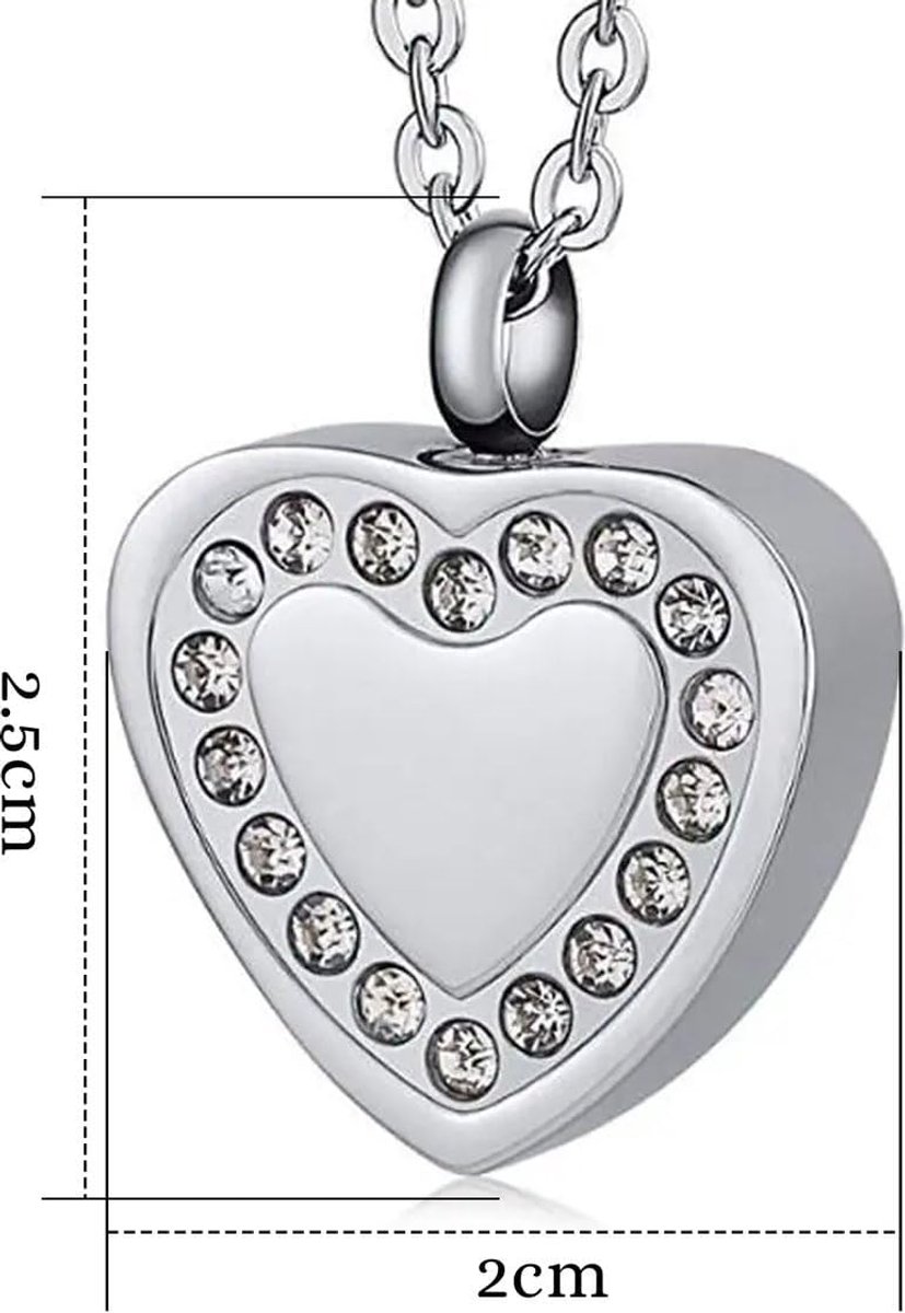 Ashanger Met Ketting - Gedenksieraad Voor As, Haren Of Parfum - Hoogwaardig Staal - Collier