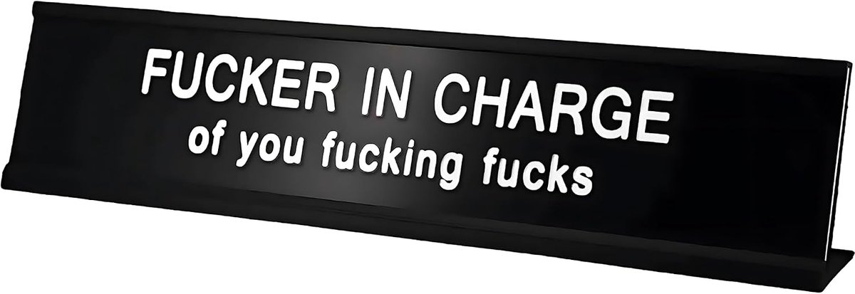 Er in Charge Zwart Grappige Bureau Borden voor Kantoor Nieuwigheid Bureau Teken Naamplaat Kantoor Decor Plaquette Mannen Vrouwen Gift