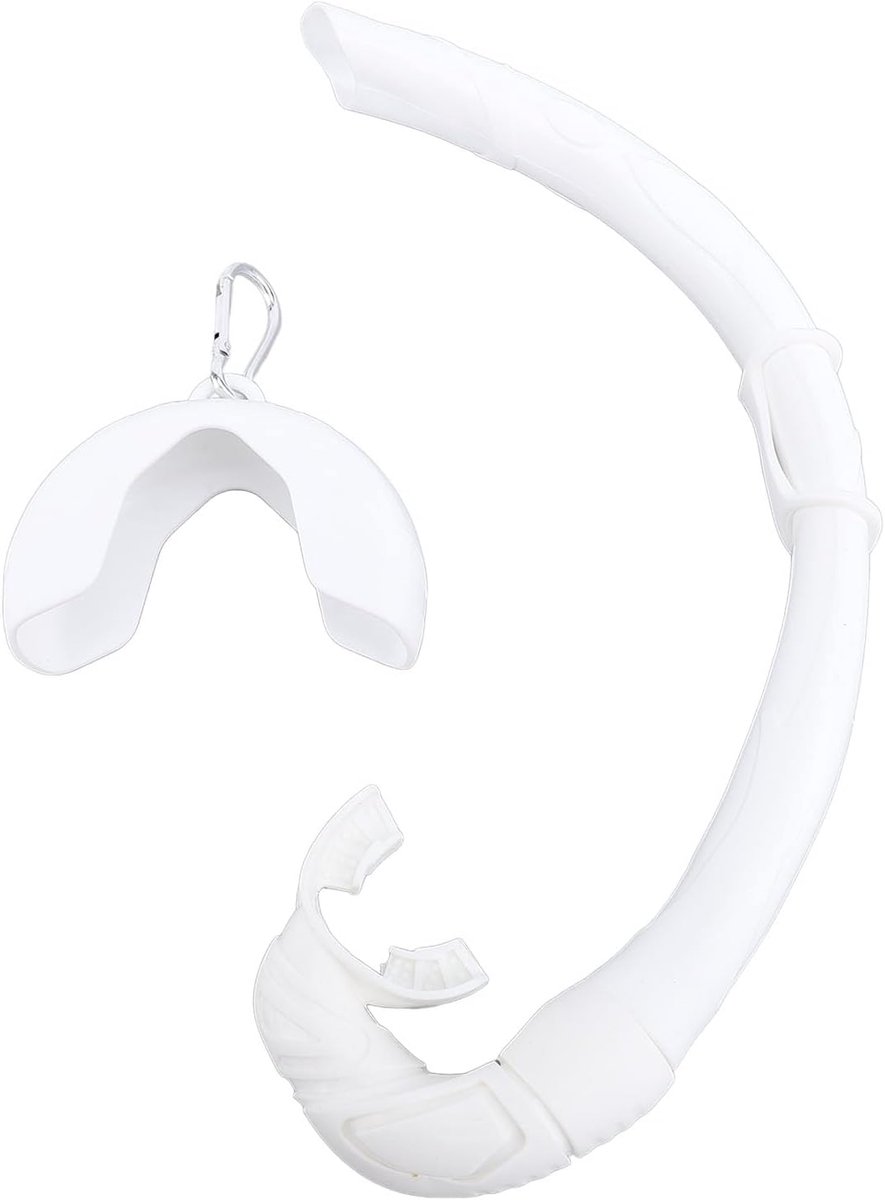Zaksnorkel Siliconen Opvouwbare Buisduiken met Natte Ademslang voor Zwemtraining Duiken Snorkelen (WHITE)