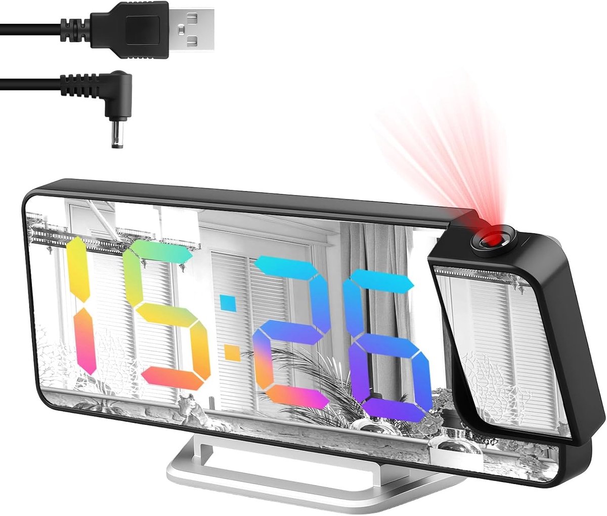 Projectiewekker digitaal met projectie 180°