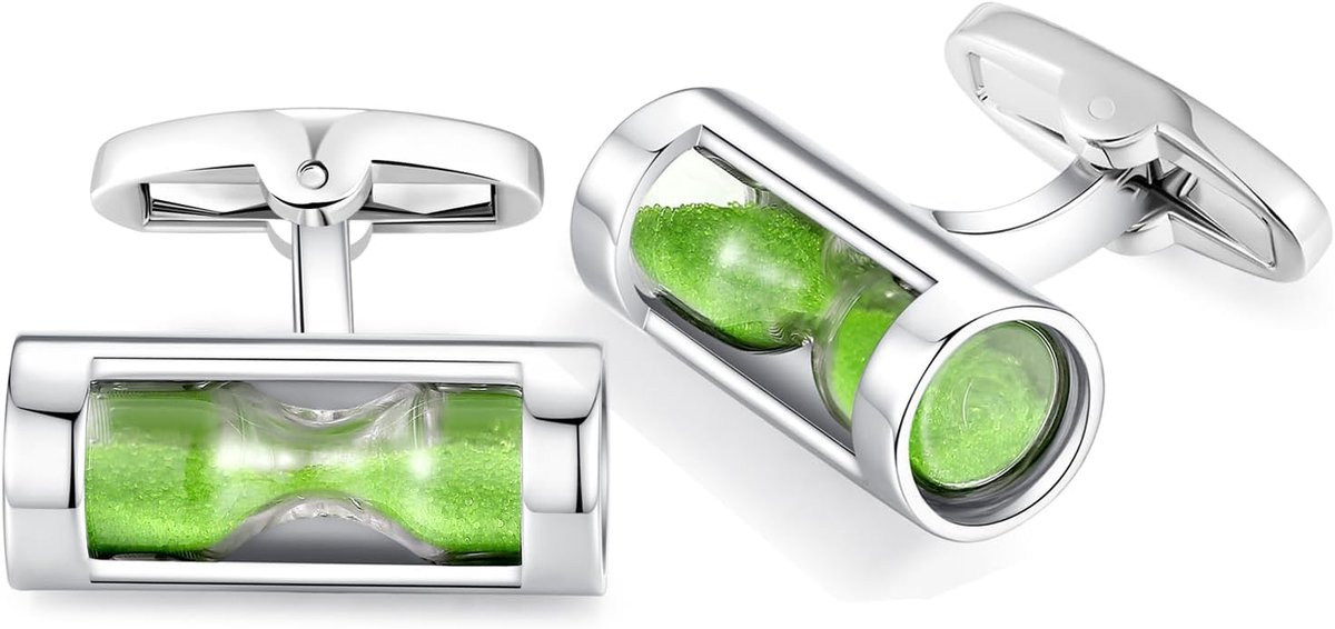 Cufflinks - Houten Timer Glazen Fles - Roestvrij staal - Uniek accessoire voor elke gelegenheid - ShopVlot