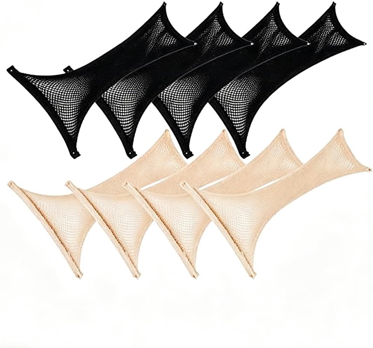 Haarnetjes 8-delige set - zwart & beige - ademend mesh - voor pruiken en lange haren - ShopVlot
