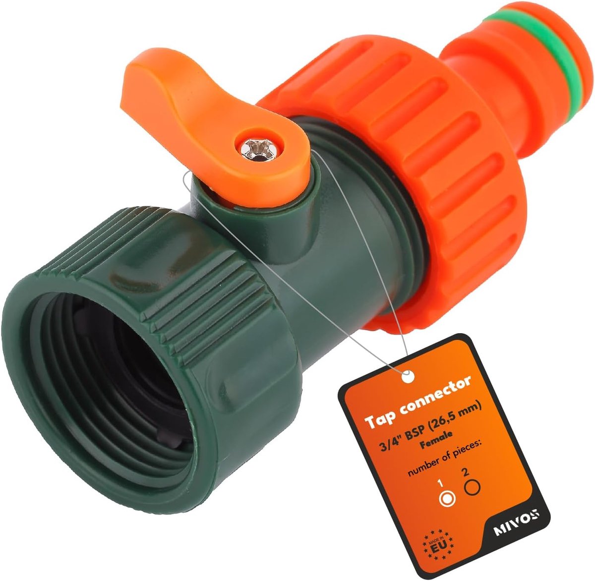 SnelShoppen - Tap aansluiting met 3/4 inch (26.5 mm) mannelijke draad - Tuin kraan adapter met controleklep - Snelle koppeling voor tuinslang