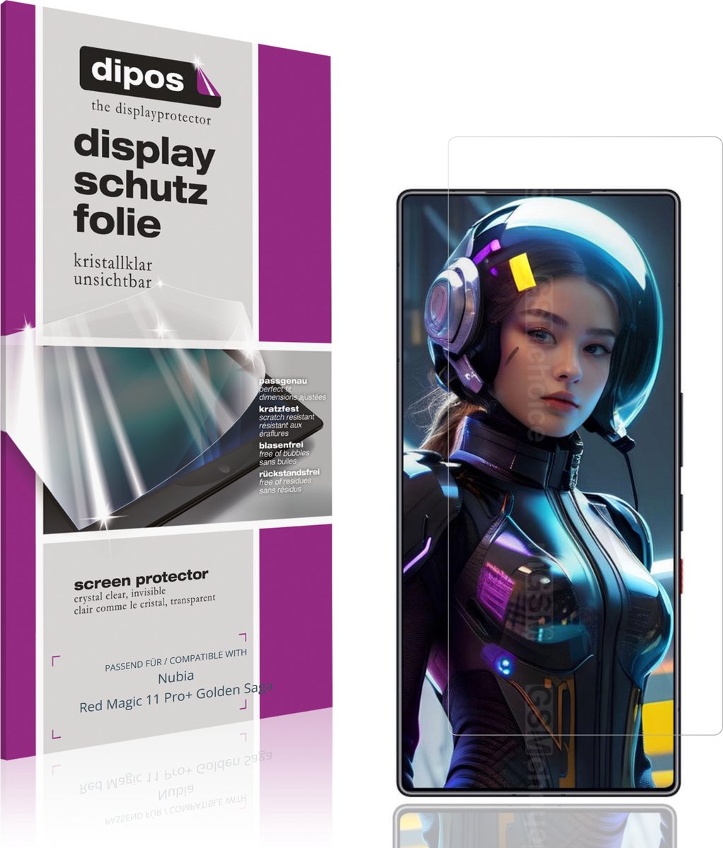 dipos – 4x Beschermfolie geschikt voor Nubia Red Magic 11 Pro+ Golden Saga | Krasbestendige & heldere Screenprotector Ultra-Thin