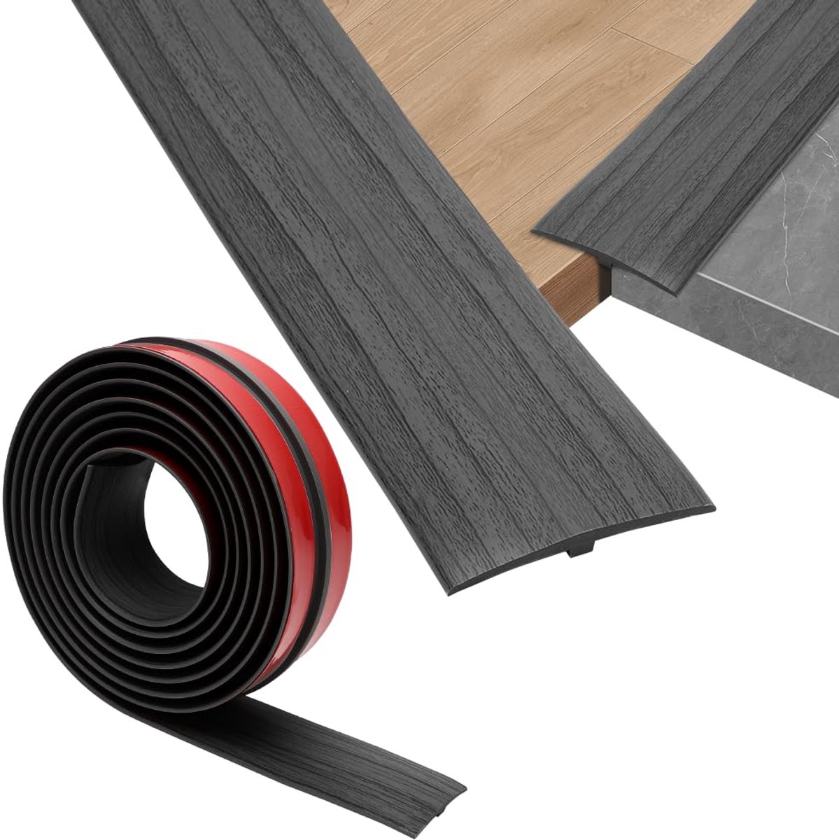 T-profiel overgangsprofiel 5 x 300 cm - PVC zelfklevend - vocht- en corrosiebestendig - ideaal voor vloerverbindingen - ShopVlot
