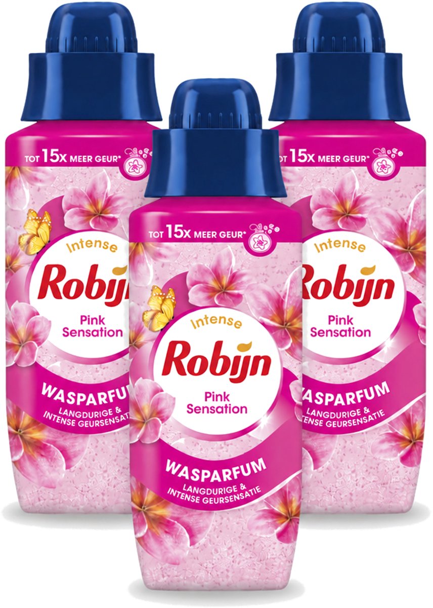 3 x Robijn – Wasparfum – Intense Pink Sensation – 342 ml - Voordeelverpakking - 3 stuks