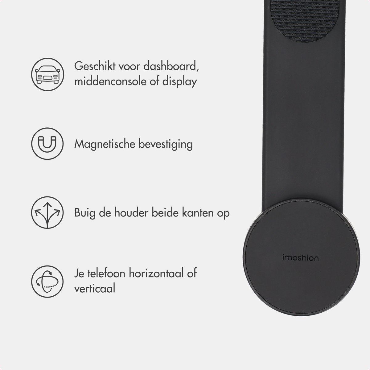 imoshion Flexibele Telefoonhouder Auto - Magnetisch - Dashboard/Display - Zwart — cadeau in Cadeau-ideeën - foto 2