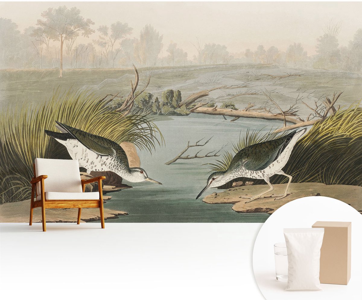 Wallfluent Fotobehang - Beige Vliesbehang - 416x254 cm - Een Vredig Landschap Fotobehang Vlies - Woonkamer behang Landschappen - Muurschildering - Woonkamer behang