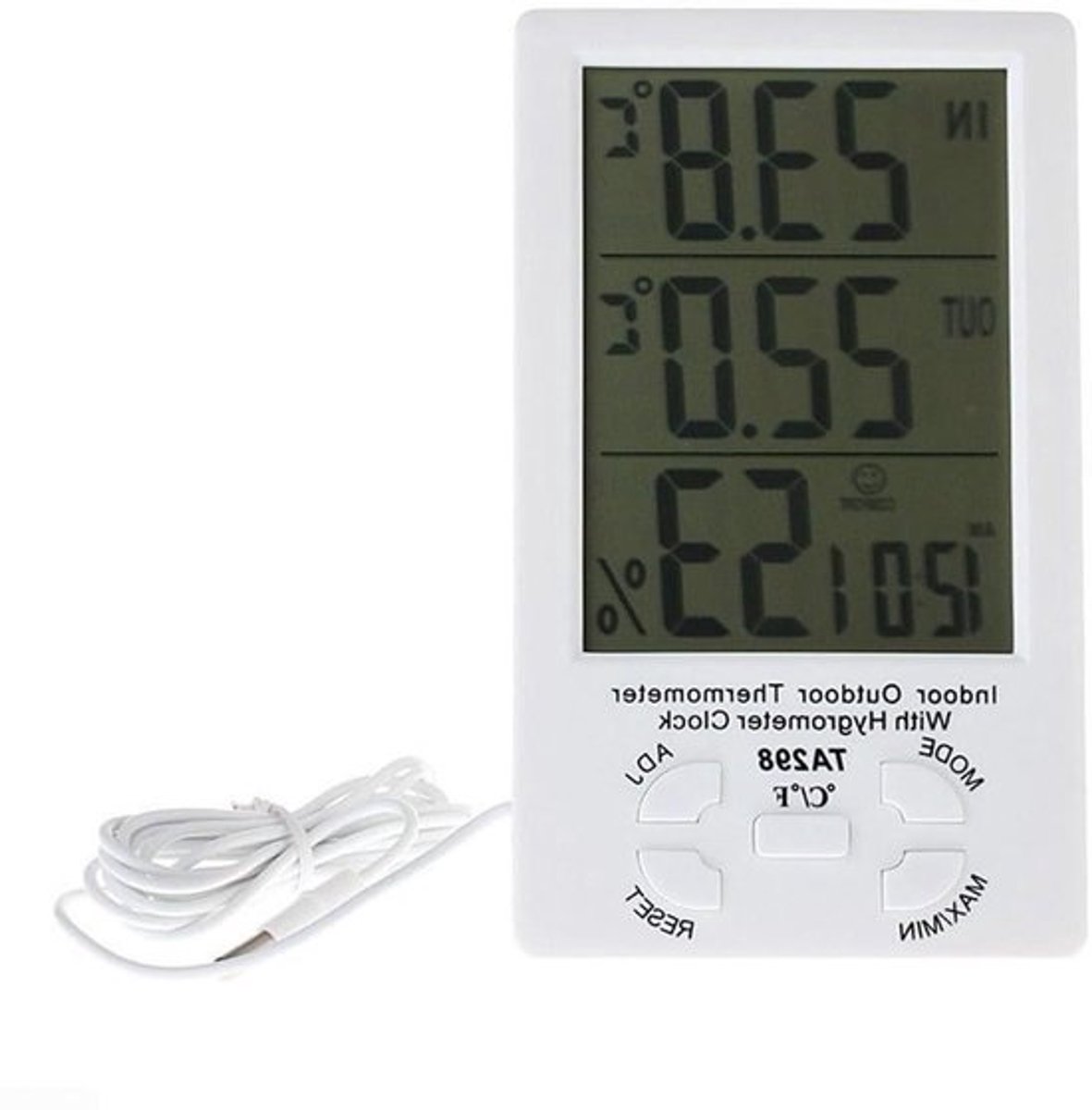 Digitale hygrometer en thermometer - Binnen en buiten - Temperatuur en vochtigheid