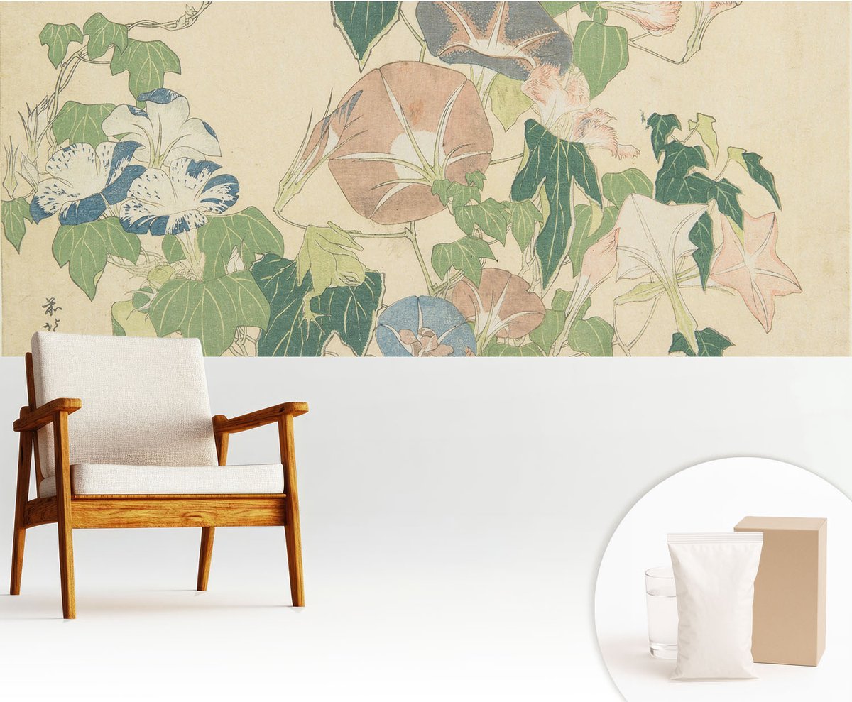 Wallfluent Fotobehang - Groente Vliesbehang - 250x104 cm - Bloemige Elegantie Muurschildering - Slaapkamer behang Bloemen En Planten - Fotobehang Vlies - Slaapkamer behang