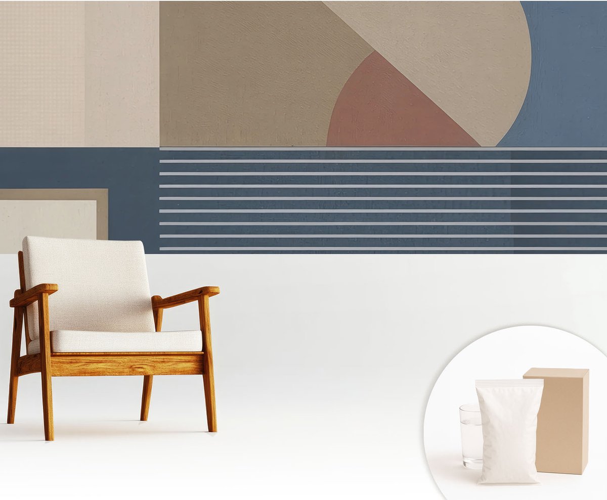 Wallfluent Fotobehang - Bruin Vliesbehang - 250x104 cm - Harmonieuze Geometrie Muurschildering - Gang behang Geometrie - Fotobehang Vlies - Slaapkamer behang